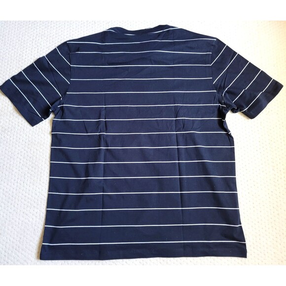 NWT CH Carolina Herrera Men's Navy Blue Striped Embroidered Logo Tshirt XL $290 - Picture 5 of 9